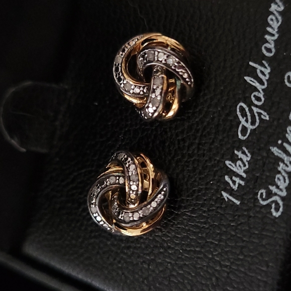 Macy & Co. 14K Gold over Sterling Silver Earrings - Picture 2 of 6